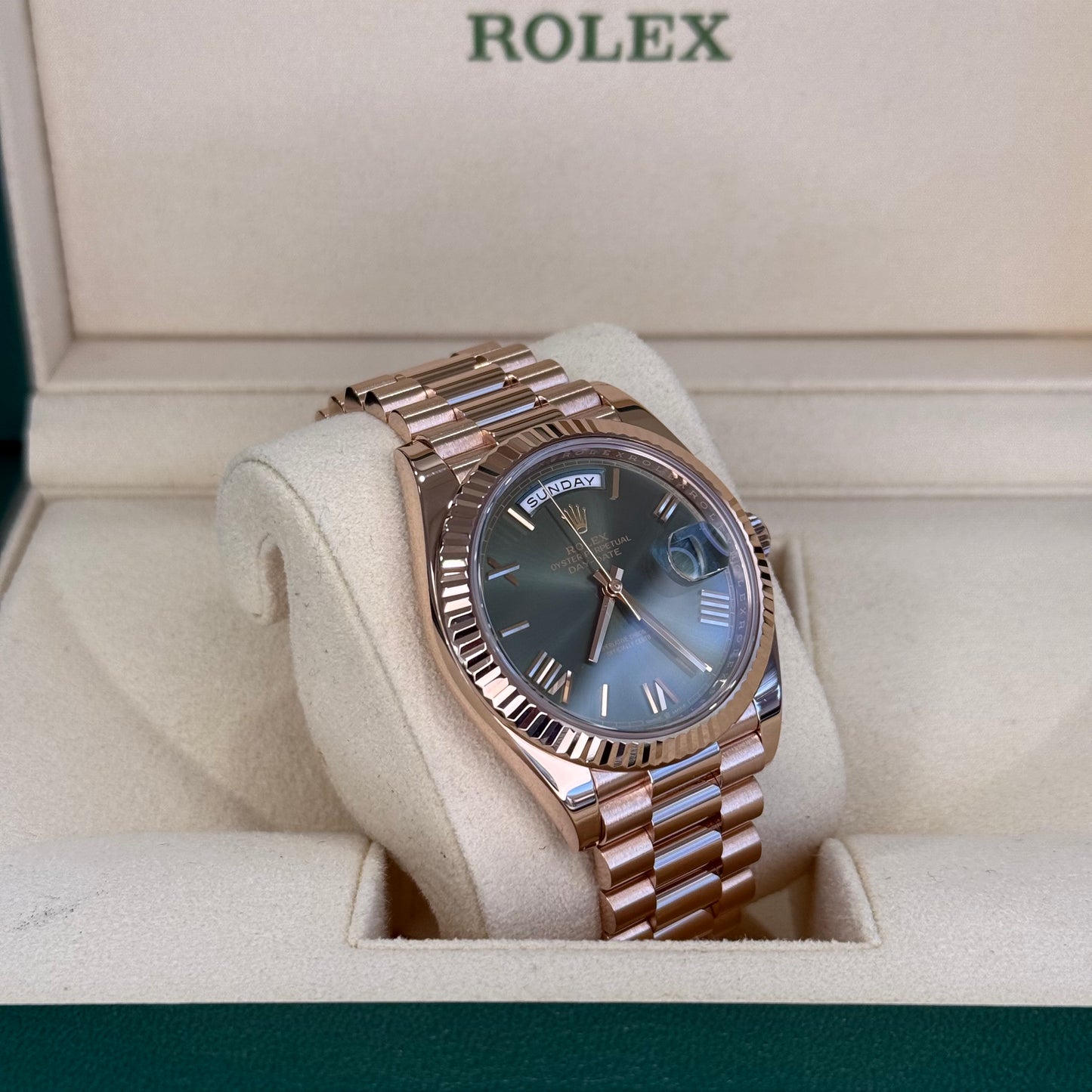 Rose Gold Olive Day Date