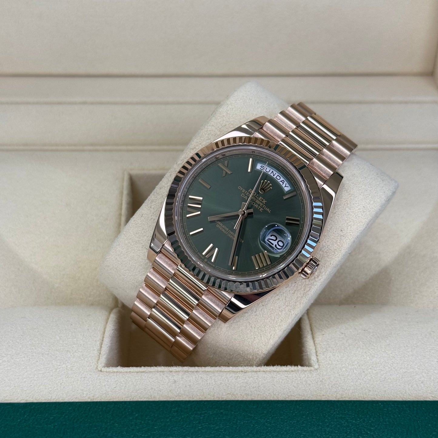 Rose Gold Olive Day Date