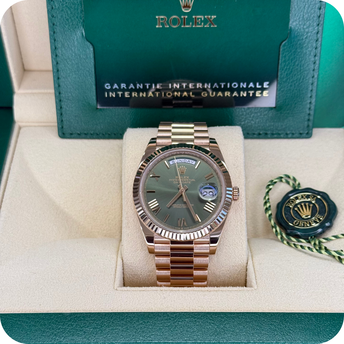Rose Gold Olive Day Date